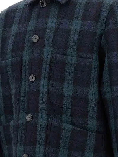 Paul Smith Checked Blazer With Button Front And Pockets In Black