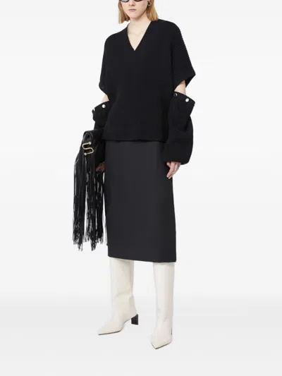 Sportmax Tay Oversized Jumper With Detachable Sleeves In Black