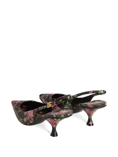 Dolce & Gabbana Women Lollo Slingback In Printed Leather In Multi