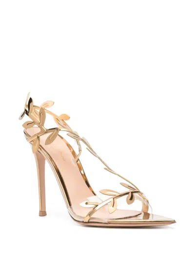 Gianvito Rossi Crystal Branch Slingback Cocktail Sandals In Multi