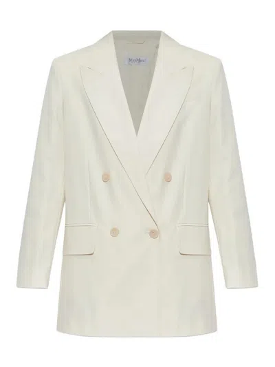 Max Mara Tailored Jackets Featuring Double-breasted Design In White