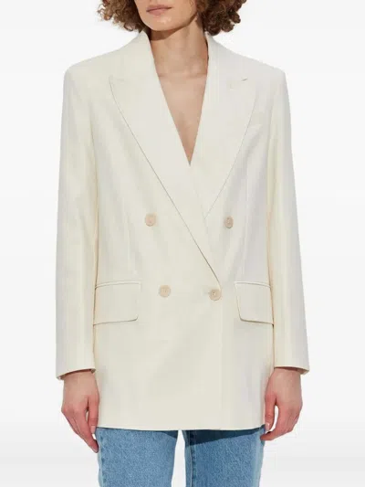 Max Mara Tailored Jackets Featuring Double-breasted Design In White