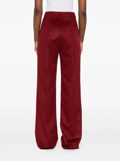 Max Mara Carbone Long Trouser Raspberry In Burgundy