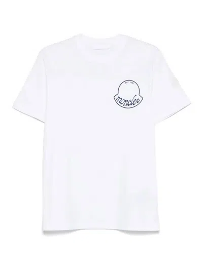 Moncler Printed T-shirt In Cotton In White