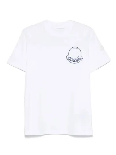 Moncler Printed T-shirt In Cotton In White