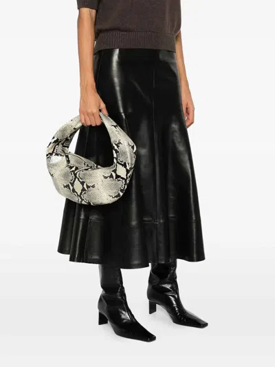 Khaite Medium Olivia Python Print Leather Hobo Bag In Multi