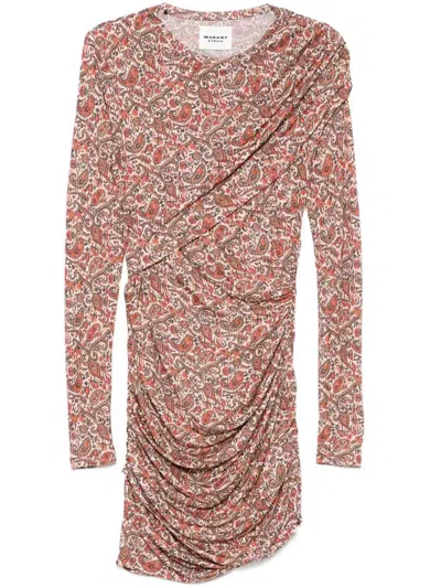Isabel Marant Denise Robe Rust In Multi