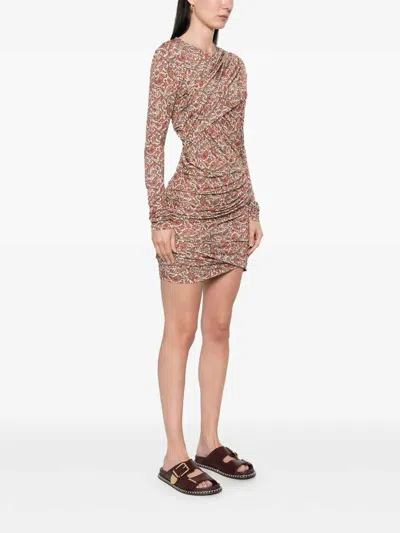 Isabel Marant Denise Robe Rust In Multi