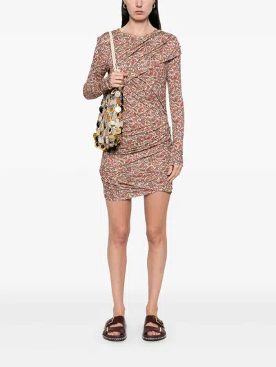 Isabel Marant Denise Robe Rust In Multi