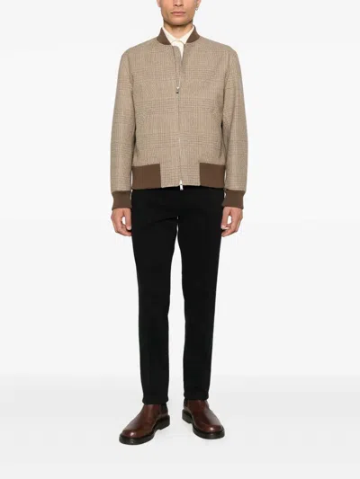 Lardini Virgin-wool Bomber Jacket In Multi