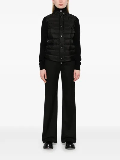 Moncler Logo-patch Padded-panel Jacket In Black