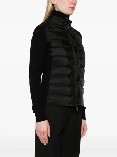 Moncler Logo-patch Padded-panel Jacket In Black