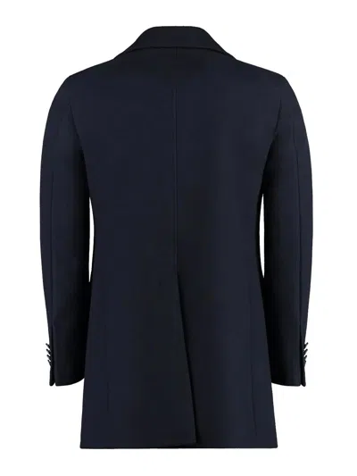 Tagliatore C-stephan Wool Blend Double-breasted Coat In Black