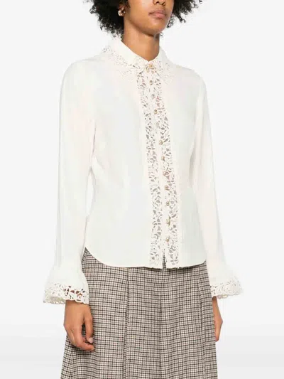 Zimmermann Lace Trim Shirt In White