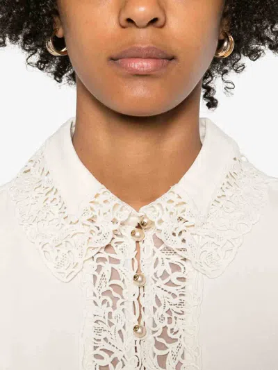 Zimmermann Lace Trim Shirt In White