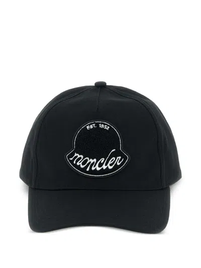 Moncler Logo-patch Adjustable Baseball Cap In Black