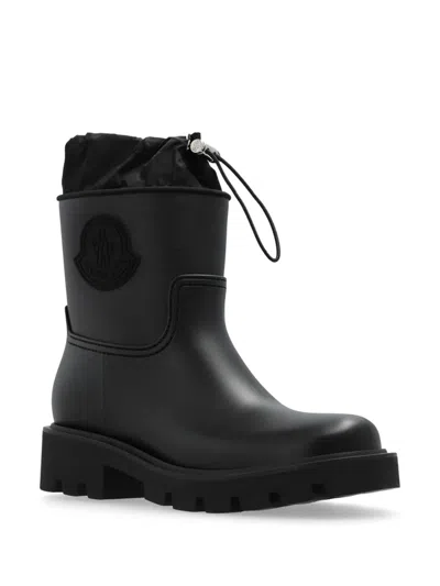 Moncler Kickstream Calf Height Rain Boots In Black