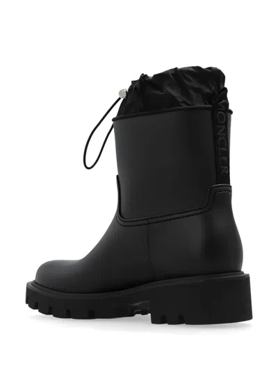 Moncler Kickstream Calf Height Rain Boots In Black