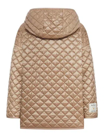 Max Mara The Cube Reversible Padded Canvas Jacket In Neutral