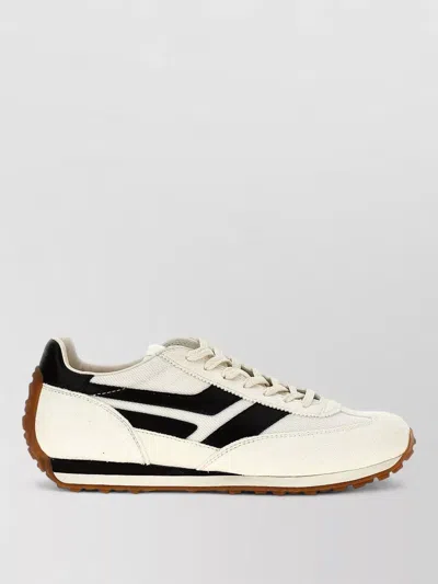 Tom Ford Low-profile White Sneakers With Black Leather Accents In Neutral