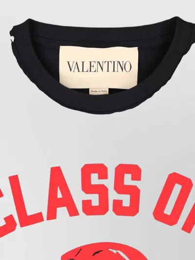 Valentino Garavani Cotton T-shirt With Panther Print In Black