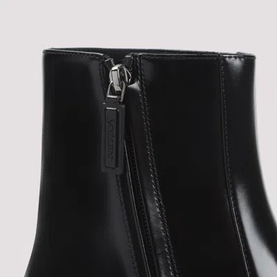 Saint Laurent Black Roman Boots In Smooth Leather