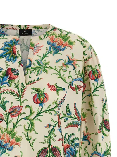 Etro Floral Cotton Blouse Shirt And Blouse Multicolor