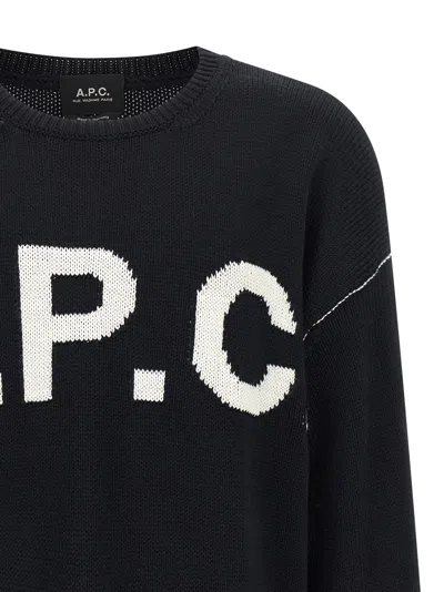 Apc Logo Sweater Sweaters And Cardigans Blue In Black