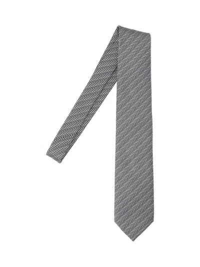 Tom Ford Geometric Pattern Tie In Gray