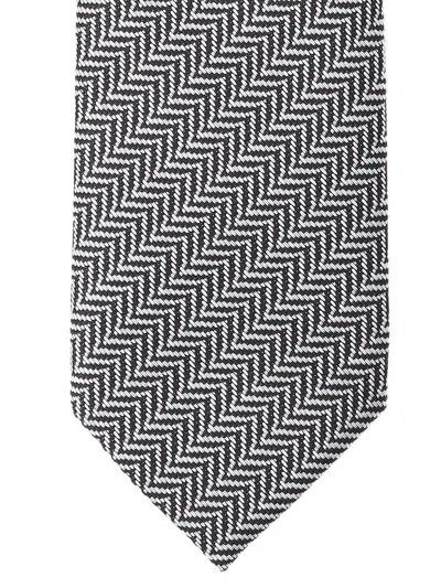Tom Ford Geometric Pattern Tie In Gray