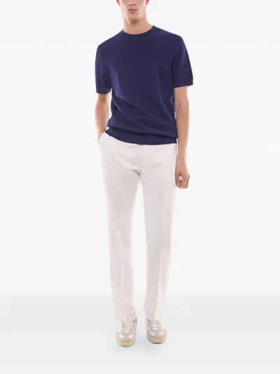 Fursac Waffle-texture T-shirt In Blue