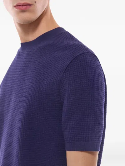 Fursac Waffle-texture T-shirt In Blue