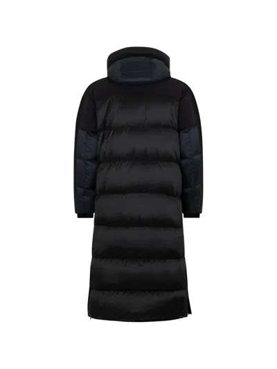 Moorer Hooded Panelled Coat In Black