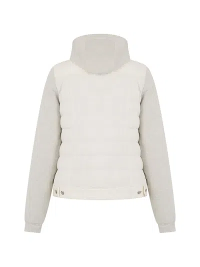 Moorer Button-front Hooded Puffer Jacket In White