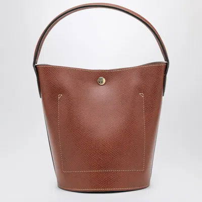 Longchamp Bucket Bag With Chic Contrast Stitching In Brown