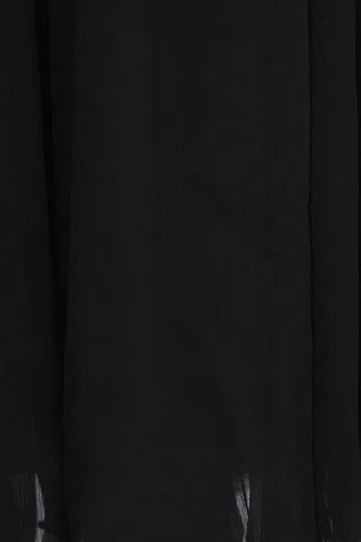 Chloé Chiffon Skirt Flared Cut High Waist Midi In Blue