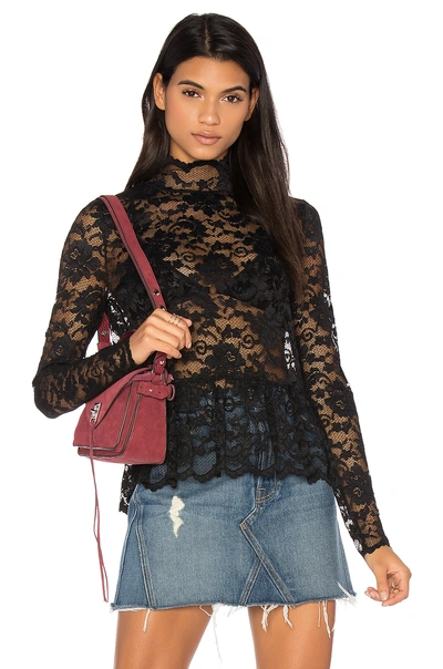 Ganni Flynn Lace Top In Black | ModeSens
