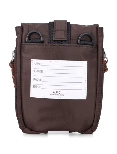 Apc Logo-buckle Backpack In Brown