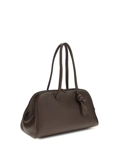 Jacquemus Brown Calf Leather Bos Taurus Handbag In Brown