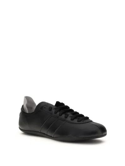Y-3 Black And White Leather Tokyo Sneakers In Black