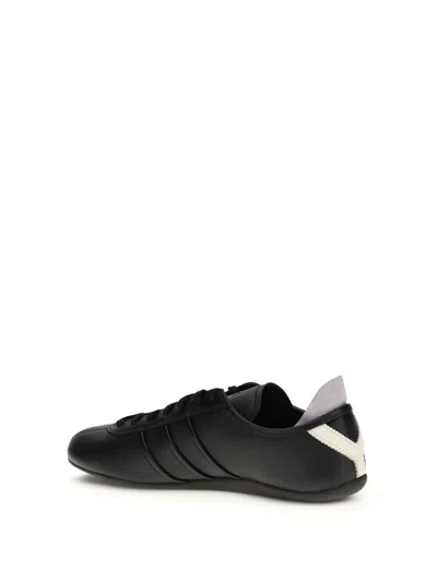 Y-3 Black And White Leather Tokyo Sneakers In Black
