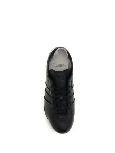 Y-3 Black And White Leather Tokyo Sneakers In Black