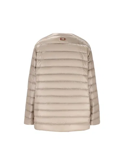 Herno Crewneck Down Jacket In Neutral