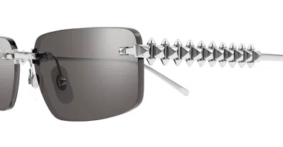 Cartier Rimless Metal Rectangle Sunglasses In Gold
