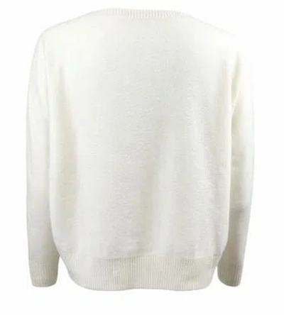 D Exterior Long-sleeved Sweater In White