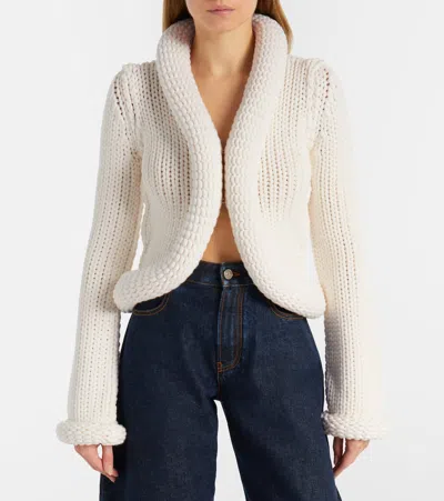 Alaïa Wool-blend Cardigan In White