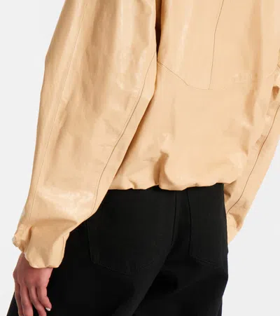 Alaïa Leather Jacket In Brown