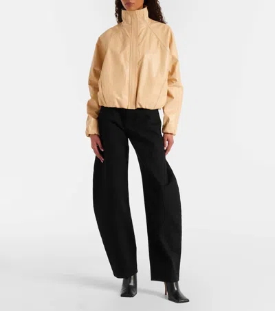 Alaïa Leather Jacket In Brown