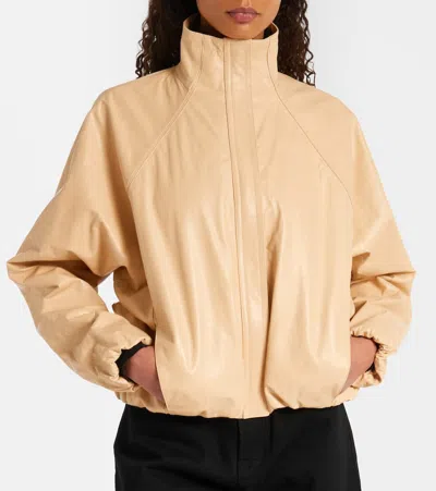 Alaïa Leather Jacket In Brown