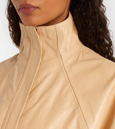 Alaïa Leather Jacket In Brown